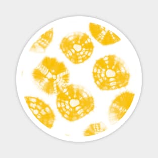 Shibori Kumo yellow dots over white Magnet